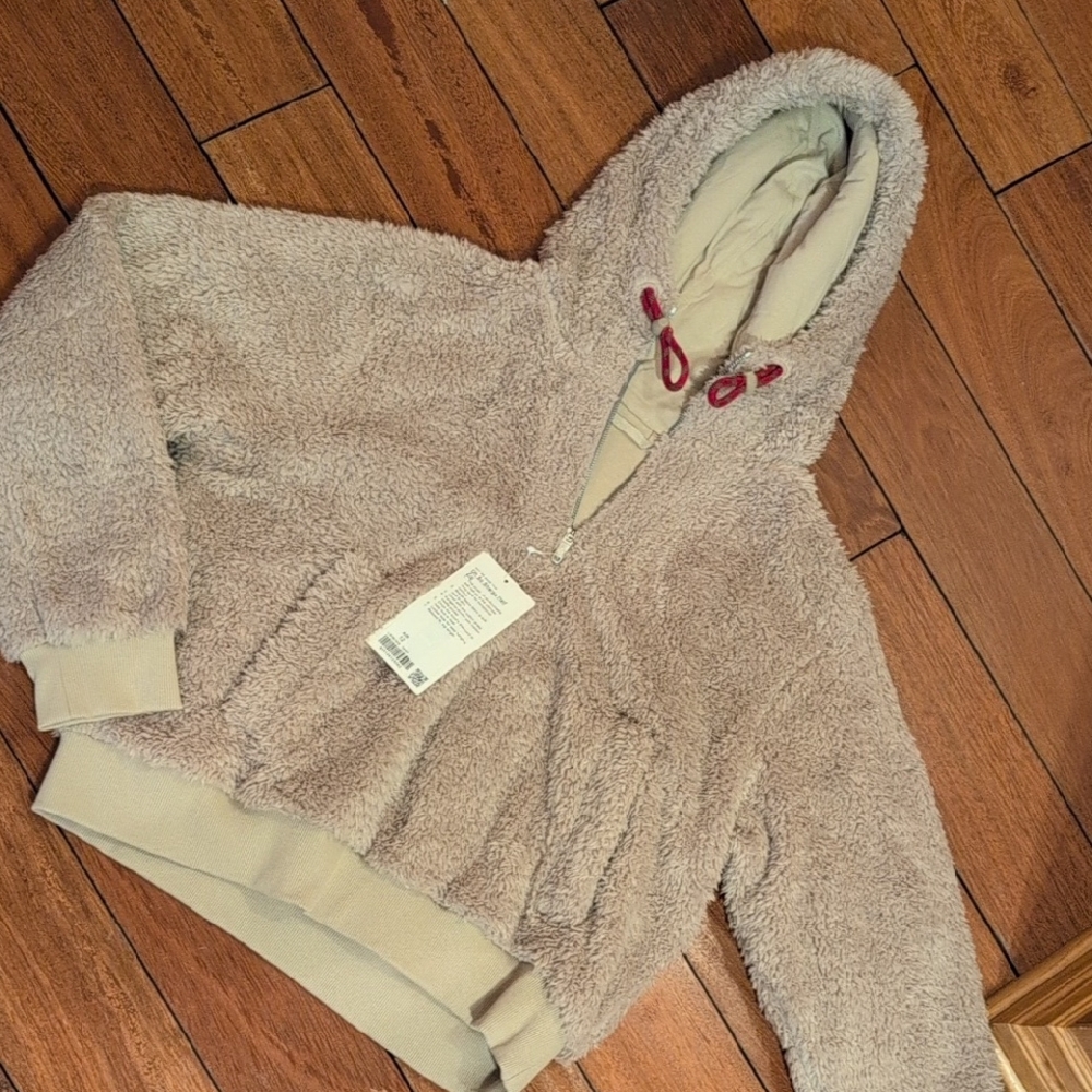 Cozy Beige Sherpa Hoodie